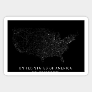 United States of America Road Map Magnet